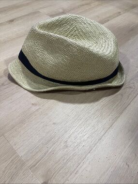 Banana Republic Straw Trilby Hat with Black Band